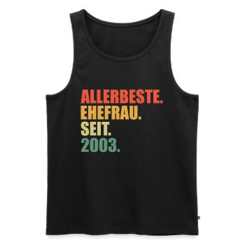 20. Hochzeitstag Beste Ehefrau seit 2003 - Männer Premium Bio Tank Top - Schwarz - Vorne - Michal (187cm)