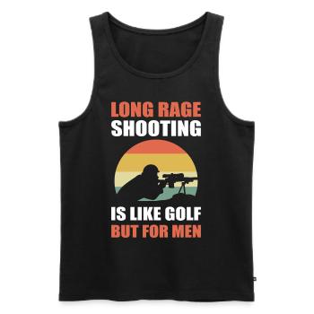 Le tir à longue distance est comme le golf mais pour les hommes - Débardeur bio Premium Homme - noir - Devant - AI Model Male 178 light (178cm)