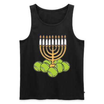 Hanoukka Tennis Menorah Candles juives - Débardeur bio Premium Homme - noir - Devant - AI Model Male 178 light (178cm)