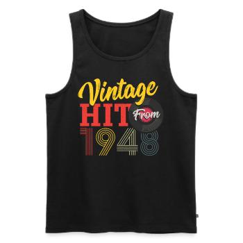 Succès vintage de 1948 Collection de disques vinyles - Débardeur bio Premium Homme - noir - Devant - AI Model Male 178 light (178cm)