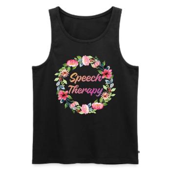Speech Therapist Therapy Assistant - Men's Premium Organic Tank Top - black - Front - Michal (187cm)