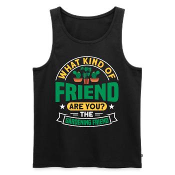 Funny Plant Saying Plant Friend - Men's Premium Organic Tank Top - black - Front - AI Model Male 178 light (178cm)
