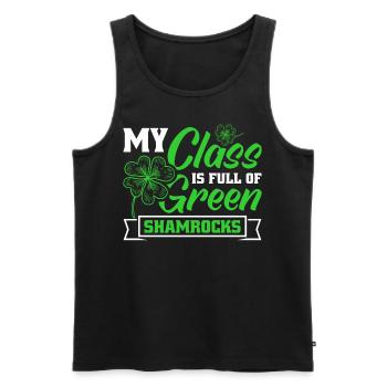 My Class is full of green shamrocks St Paddy's Day - Men's Premium Organic Tank Top - black - Front - Michal (187cm)