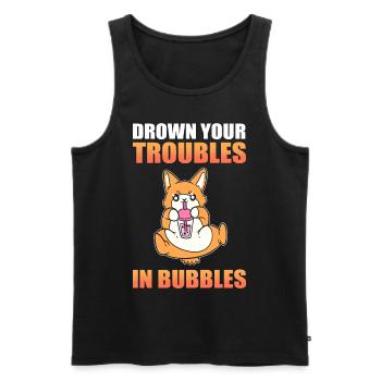 Drown Your Troubles In Bubbles Boba Tea Bubble Tea - Männer Premium Bio Tank Top - Schwarz - Vorne - Michal (187cm)
