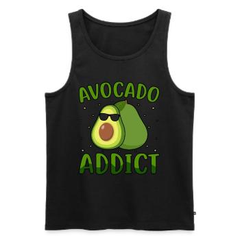 Avocado Addict vegan - Men's Premium Organic Tank Top - black - Front - AI Model Male 178 light (178cm)