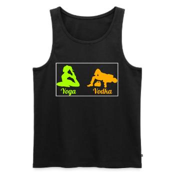 Difference Between Yoga And Vodka St Patricks Day - Men's Premium Organic Tank Top - black - Front - AI Model Male 178 light (178cm)