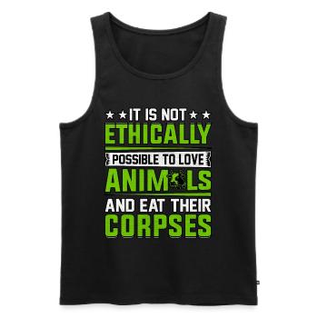 it is not ethically possible to love animals - Männer Premium Bio Tank Top - Schwarz - Vorne - AI Model Male 178 light (178cm)