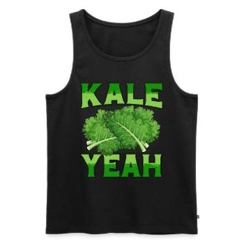 kale yeah Grünkohl Vegan - Männer Premium Bio Tank Top - Schwarz - Vorne - AI Model Male 178 light (178cm)