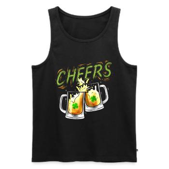 Encouragez les bières et les trèfles pour la Saint-Patrick - Débardeur bio Premium Homme - noir - Devant - Michal (187cm)