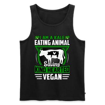 I am a kale eating animal saving kind hearted - Männer Premium Bio Tank Top - Schwarz - Vorne - AI Model Male 178 light (178cm)