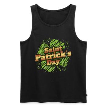 Stylized Four Leaf Clover Shamrock For St - Männer Premium Bio Tank Top - Schwarz - Vorne - AI Model Male 178 light (178cm)