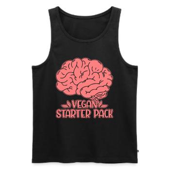 Vegan starter pack - Männer Premium Bio Tank Top - Schwarz - Vorne - AI Model Male 178 light (178cm)