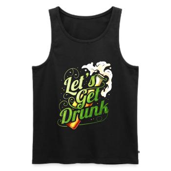 Lets Get Drunk With Beer On St Patricks Day - Männer Premium Bio Tank Top - Schwarz - Vorne - AI Model Male 178 light (178cm)