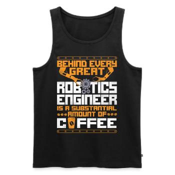 Robot Robotics Engineer Café - Débardeur bio Premium Homme - noir - Devant - Michal (187cm)