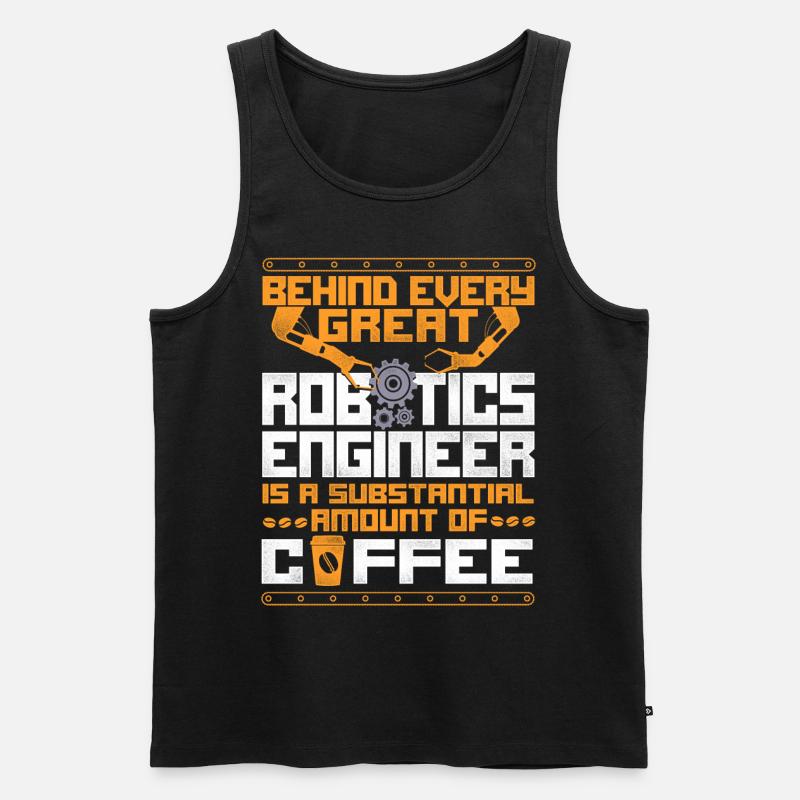 Robot Robotics Engineer Coffee - Männer Premium Bio Tank Top - Schwarz
