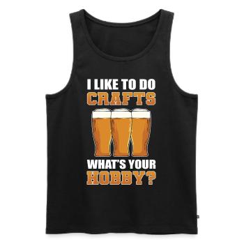 J’aime faire de l’artisanat quel est votre passe-temps Bière artisanale - Débardeur bio Premium Homme - noir - Devant - AI Model Male 178 light (178cm)
