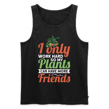 Funny plant saying for you a plant - Men's Premium Organic Tank Top - black - Front - AI Model Male 178 light (178cm)