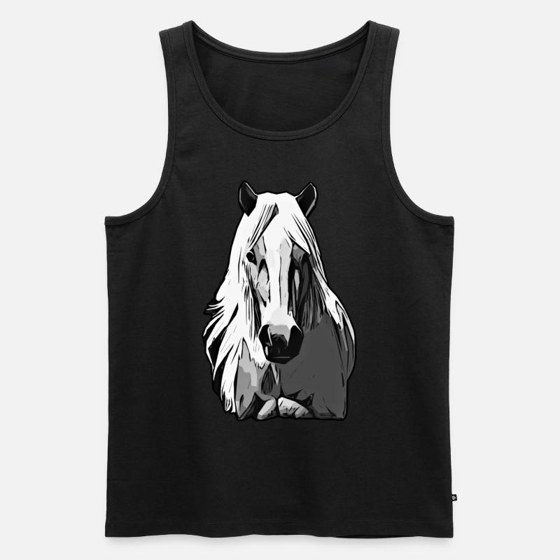 Pferd Tier Motiv - Männer Premium Bio Tank Top - Schwarz
