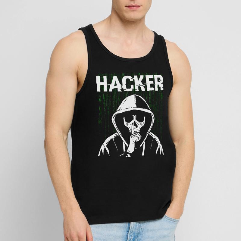 Hacker Skull Hacking Programming Dark Net Männer Premium Bio Tank Top