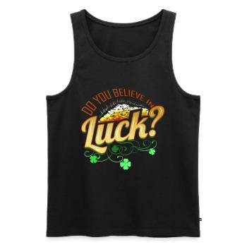 Shamrock Do You Belive In Luck St Patricks Day - Männer Premium Bio Tank Top - Schwarz - Vorne - Michal (187cm)