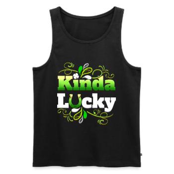 Kinda Luck Horseshow And Shamrock On St Patricks - Men's Premium Organic Tank Top - black - Front - AI Model Male 178 light (178cm)