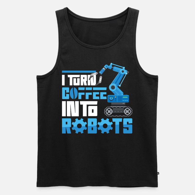 Robot Robotics Engineer Coffee I - Men's Premium Organic Tank Top - black