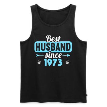 50th Wedding Anniversary Best Husband since 1973 - Men's Premium Organic Tank Top - black - Front - Michal (187cm)