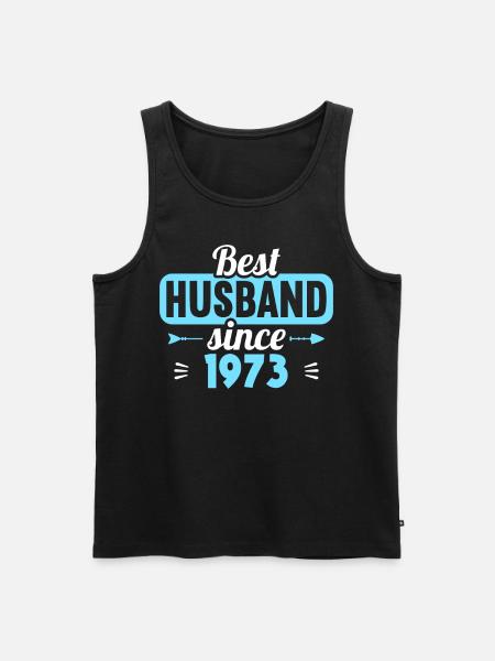 50th Wedding Anniversary Best Husband since 1973 - Men's Premium Organic Tank Top - black