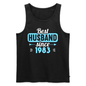 40th Wedding Anniversary Best Husband since 1983 - Men's Premium Organic Tank Top - black - Front - Michal (187cm)