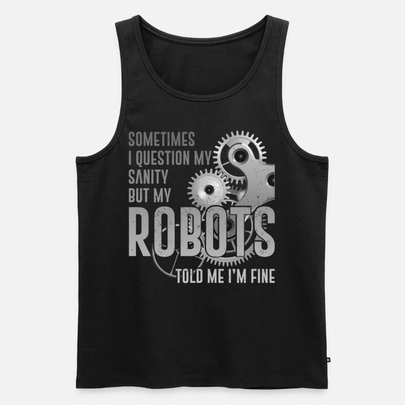 Robot Robotics Engineer Sometimes - Männer Premium Bio Tank Top - Schwarz