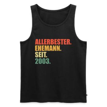 20. Hochzeitstag Bester Ehemann seit 2003 - Männer Premium Bio Tank Top - Schwarz - Vorne - Michal (187cm)