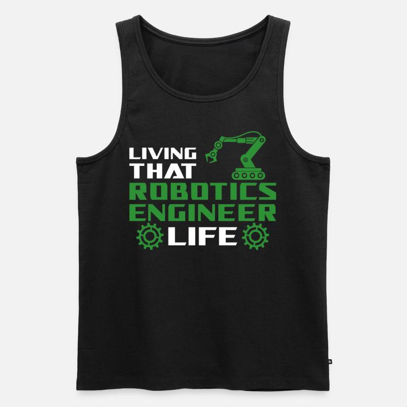 Robot Robotics Engineer Living - Männer Premium Bio Tank Top - Schwarz