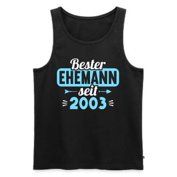 20. Hochzeitstag Bester Ehemann seit 2003 - Männer Premium Bio Tank Top - Schwarz - Vorne - Michal (187cm)