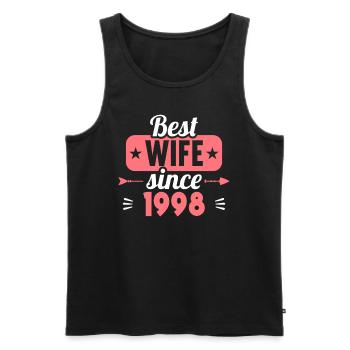25th Wedding Anniversary Best Wife since 1998 - Men's Premium Organic Tank Top - black - Front - Michal (187cm)