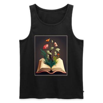 Leser Leserin Bücher Pflanzen Blumen Autor - Männer Premium Bio Tank Top - Schwarz - Vorne - AI Model Male 178 light (178cm)