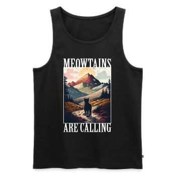 Cat Kitten Mountains Randonnée Escalade en plein air - Débardeur bio Premium Homme - noir - Devant - Michal (187cm)
