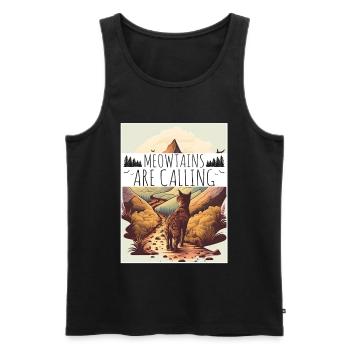 Cat Kitten Mountains Randonnée Escalade en plein air - Débardeur bio Premium Homme - noir - Devant - Michal (187cm)