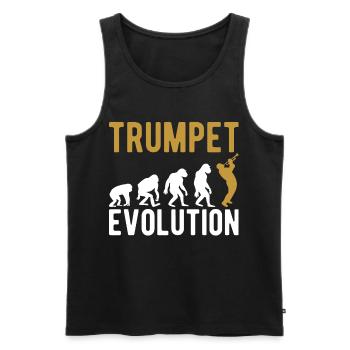 Funny Trumpet Evolution For Trumpet Player - Men's Premium Organic Tank Top - black - Front - AI Model Male 178 light (178cm)