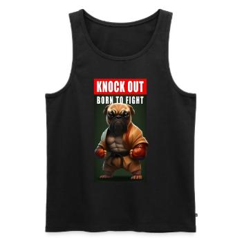 Cooler Lustiger Boxender Hund Bulldogge Geschenk - Männer Premium Bio Tank Top - Schwarz - Vorne - AI Model Male 178 light (178cm)