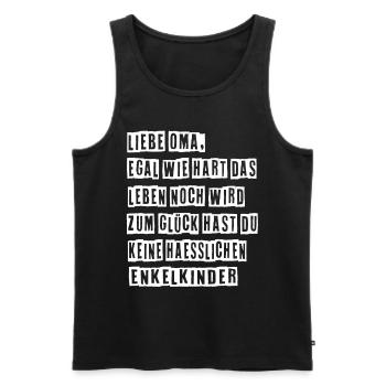 Beste Oma Oma Und Opa Oma Enkelkinder - Männer Premium Bio Tank Top - Schwarz - Vorne - Michal (187cm)