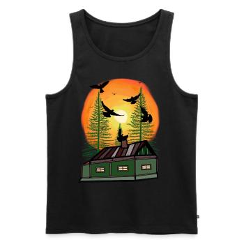 Real estate house cottage dwelling lonely solitude raven - Men's Premium Organic Tank Top - black - Front - AI Model Male 178 light (178cm)
