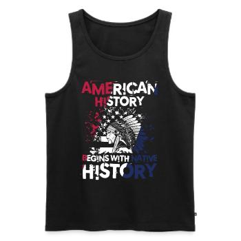 American History Begins With Native History - Männer Premium Bio Tank Top - Schwarz - Vorne - Michal (187cm)