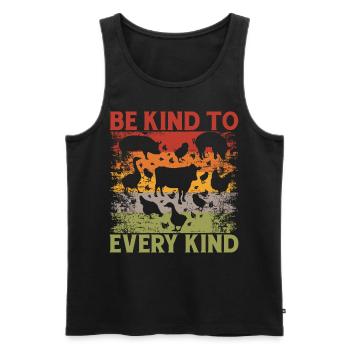 Be Kind to every Kind Animal Love Vegan - Men's Premium Organic Tank Top - black - Front - Michal (187cm)