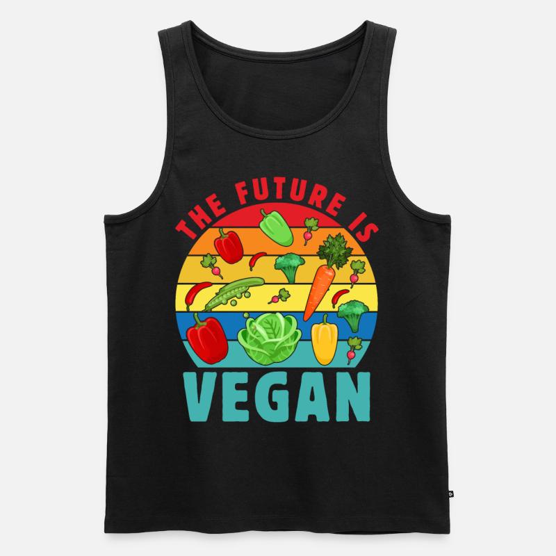The Future is Vegan - Männer Premium Bio Tank Top - Schwarz