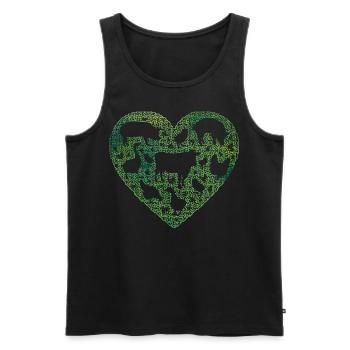 Veganes Herz - Männer Premium Bio Tank Top - Schwarz - Vorne - AI Model Male 178 light (178cm)