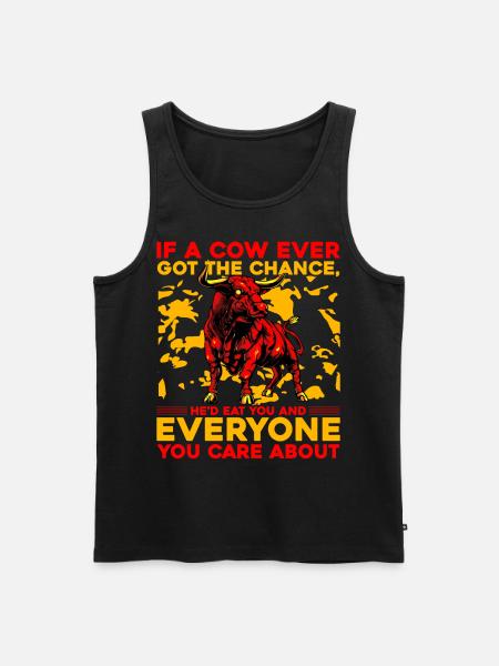 Vegan Kuh Stier - Männer Premium Bio Tank Top - Schwarz