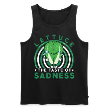 Lettuce the taste of Sadness Vegan - Männer Premium Bio Tank Top - Schwarz - Vorne - AI Model Male 178 light (178cm)