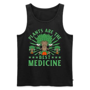 Plants are the best medicine Vegan - Männer Premium Bio Tank Top - Schwarz - Vorne - AI Model Male 178 light (178cm)