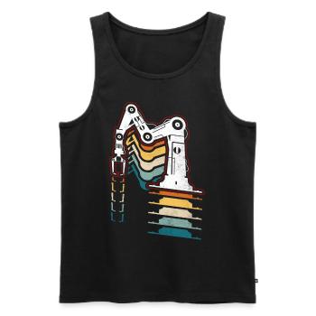 Robot Robotics Engineer Retro - Men's Premium Organic Tank Top - black - Front - AI Model Male 178 light (178cm)