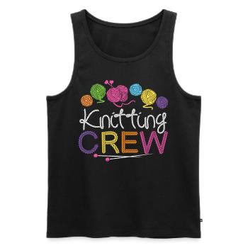 Knitting Knitter Knitting Crew - Männer Premium Bio Tank Top - Schwarz - Vorne - AI Model Male 178 light (178cm)